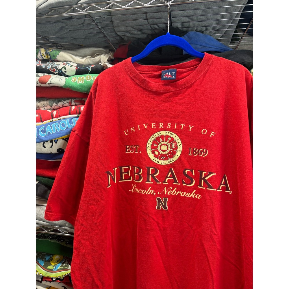 Vintage 90s Galt Sand University of Nebraska Husker T-Shirt Red Mens XL 9969